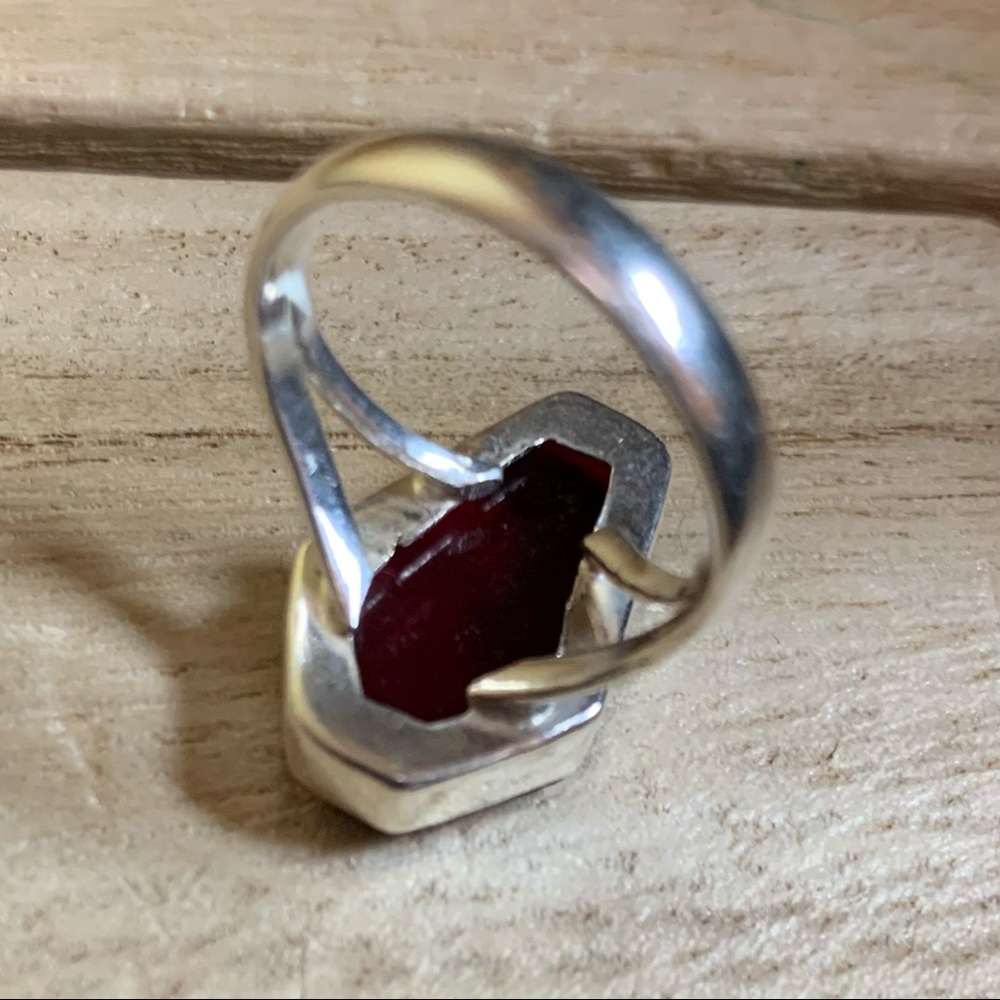 Blood red coffin silver ring handmade goth vampire - Picture 11 of 13
